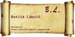 Botlik László névjegykártya