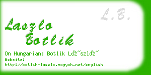 laszlo botlik business card